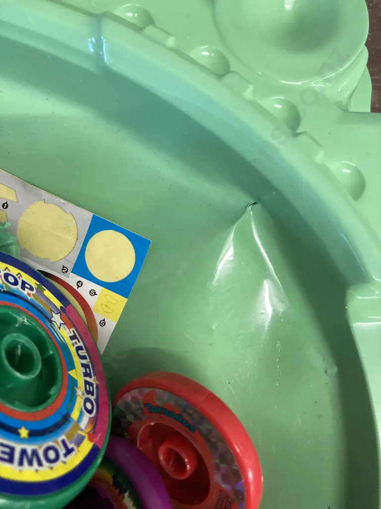 Vintage Turbo Tower Totem Tops, Assorted Beyblades, Plastic Arena Etc Image 1++